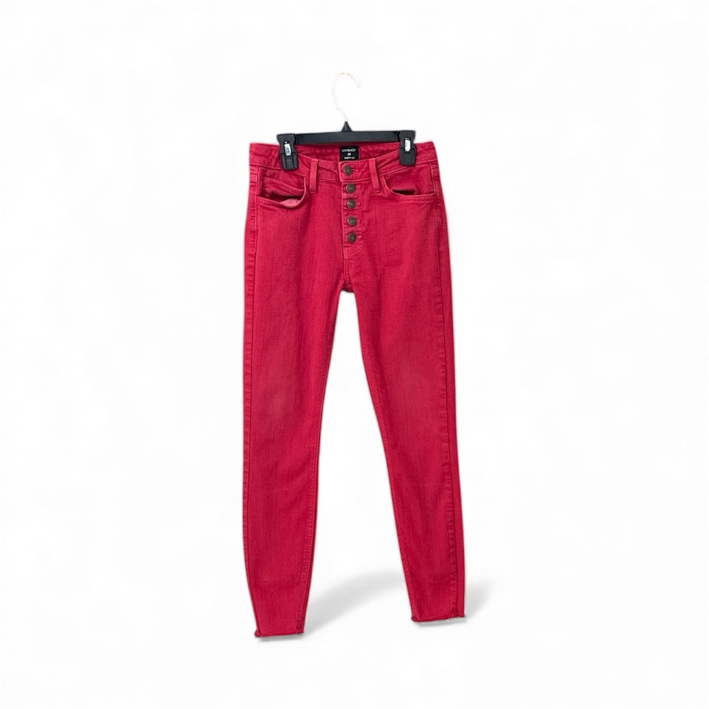 Just Black Women's High Rise Red Jeans